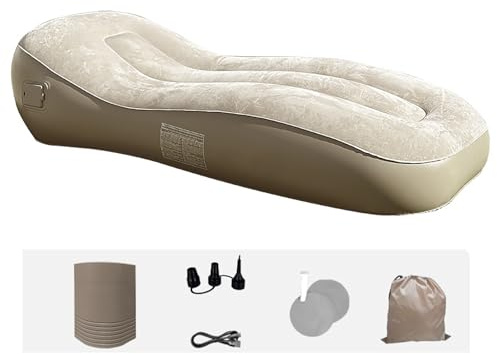 Generisch Luftsofa, Aufblasbare Couch Automatisch mit Elektropumpe, Tragbare & Falibare Luftliege zum Sofortigen Aufblasen, Inkl. Tragetasche für Garten, Balkon, Camping, Strand, Picknick, Festival