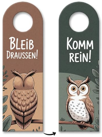 Beib draussen Komm rein Eule Türhänger für Eulenfans Eulen-Türanhänger lustig und dekorativ für Tierliebhaber