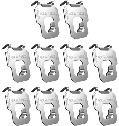 Maslasee Confezione da 10 ganci per quadri, senza chiodi, sicuri per appendere foto su pareti in cartongesso, senza chiodi, nessun danno, forte tenuta per foto, cornici, arte artistica da parete