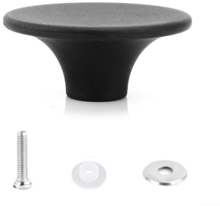 Black Bakelite Replacement Pot Lid Knob with Ergonomic Heat‑Resistant Grip, Oven Handle Compatible with Kettles Frying Pans Cookware Lids, Includes Metal and Rubber Washers