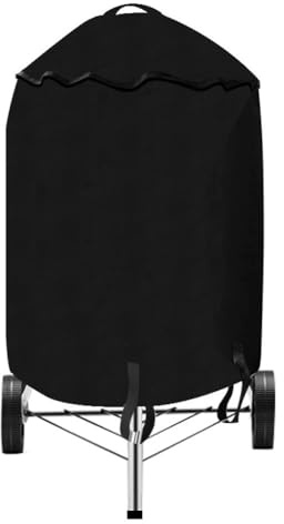Gettimore 210D Outdoor Barbecue Grill Cover for Kettle BBQs, Waterproof Windproof Dustproof Sunscreen Protection, Black Round Cover 77 * 58cm 70 * 70CM