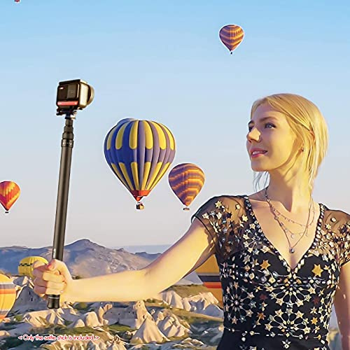 Taruor Palo de Selfie de Fibra de Carbono con Tornillo de 1/4 de Pulgada, Poste de Extensión Ajustable para Cámara de Acción Panorámica One X/One X2/One R, Diseño Liviano, Ideal (3 Metros)