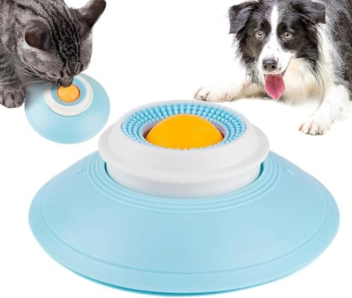 Hunde Leckmatte mit Saugnapf Drehkugel zur langsamen Fütterung gegen Langeweile für kleine bis große Hunde