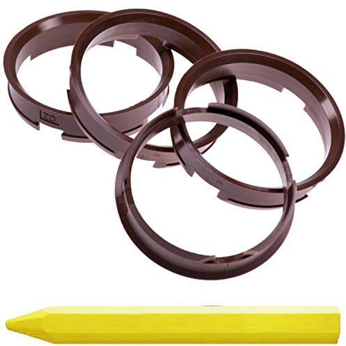4X Zentrierringe Braun 72,6 mm x 66,6 mm + 1x Reifen Kreide Fett Stift