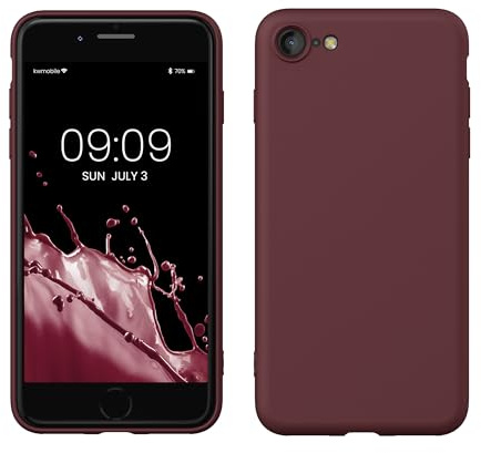 kwmobile Handyhülle für iPhone SE 2022 Hülle/iPhone SE 2020 / iPhone 8 / iPhone 7, für iPhone SE Hülle - Schutzhülle für kabelloses Laden - Case in Tawny Red