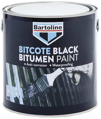 Bartoline Bitumen Paint Black 2.5L – Solvent-Based Anti-Corrosive Paint for Waterproofing, Protecting Steel, Iron, Timber and Concrete Durable, Flexible Finish