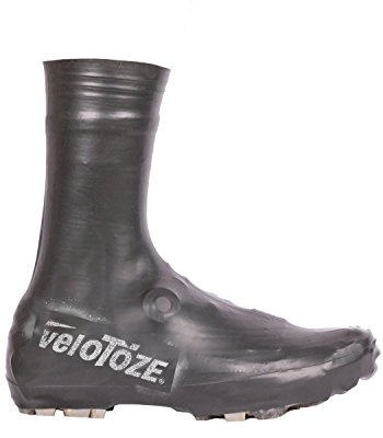 veloToze Tall Gravel Shoe Cover - MTB Overshoes Protect Cycling Shoes on Gravel Trails and Mountain Bike Rides - Protects Shoes and Feet from Rain, Black, XL