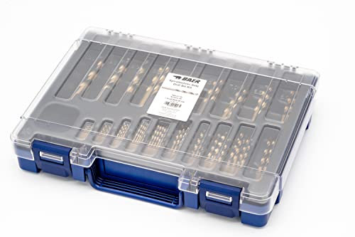 BaerCoil BAER HSSE Spiralbohrer Set - Magazin (87-teilig - 0,5mm steigend) 1-10 mm - Spiralbohrerset - Spiralbohrersatz - Extrem-Bohrer - bohren - Bohrerset
