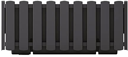 Prosperplast Boardee Fencycase Blumenkasten Balkonkasten Blumentopf Pflanzkasten Rustikales Design für Innen- und Außenbereich (380 mm Länge, Anthrazit)