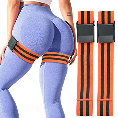 Bandes pour fessiers pour femme, 2 bandes élastiques de restriction de la circulation sanguine, occlusion de croissance musculaire, avec boucle de pincement, bandes antidérapantes pour les fesses,