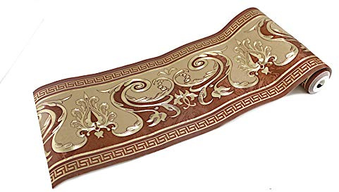 Bavary Medusa Wandbordüre Mäander Lorbeer Bordo Barock Band Tapete Medusa Style 5 Meter Rolle Wandmuster Wand Tattoo Wandbild Deckenmuster