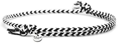 Nato Cuff - Geflochtenes Baumwollarmband - Handgefertigt in Frankreich - Edelstahlmedaille 316L - Herren Damen Verstellbares Juwel