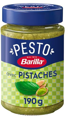 Barilla Pesto Basilico e Pistacchio Pesto con albahaca y pistachos de agricultura sostenible 190g Salsa italiana sin gluten