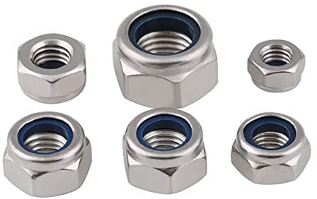 Feingewinde-Sechskantmutter mit Nyloneinsatz M8-M20 Edelstahl 304 DIN985 Feingewinde-Sechskant selbstsichernd-M20x1,5 mm (1 Stück)