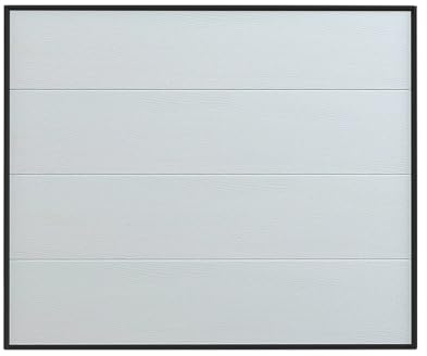 Vente-unique - Porte de garage sectionnelle effet bois blanc motorisée L254 x H218 cm - PRIETA