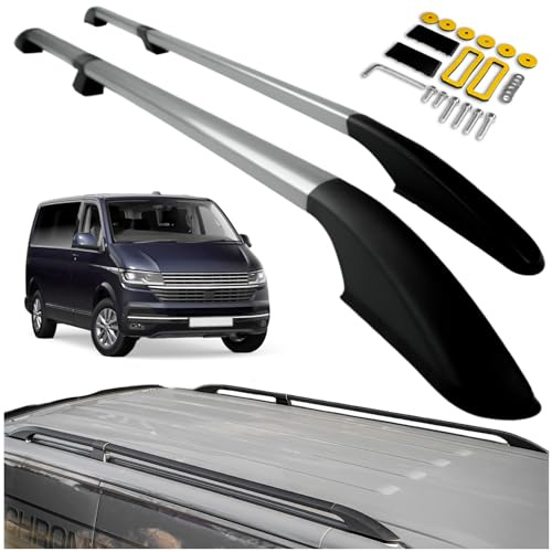 CHROMEMASTER Dachreling Dachträger Kompatibel mit VW T6.1 Caravelle Long 2019-2023 | Zur Befestigung der Dachgepäckträger, Dachboxen oder Dachfahrradträger | Robuste Konstruktion aus Alu