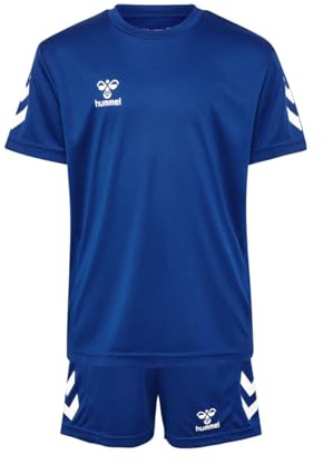 hummel Logo Set Trainingsanzug Kinder - Trikot - Sportanzug für Jungen und Mädchen - Training & Fußball Set mit Shorts und T-Shirt - aus 100% Polyester