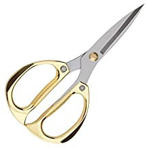 Bastelschere, Schneiderschere aus Edelstahl for Haushalt, Küche und Büro – 19 cm – goldene Schere