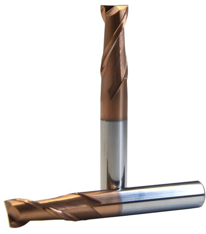 WKSTOOL 0.3mm 2Pcs/Set Solid Carbide Square Flat End Milling Miniature Cutter,2 Flute,Coating,CNC Lathe Mill Bit (for Hardened Steels, 0.3mm Mill Dia-0.6mmLg.of Cut-4mmSHK Dia-50mmOAL)