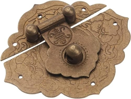 Schnappverschluss, Knebelverschluss, Messingrahmenschnalle, Türriegel, chinesische alte Schlossschnalle, verwendet for Schmuckkoffer, Schnallenclip, Möbelbeschläge, 54 x 46 mm
