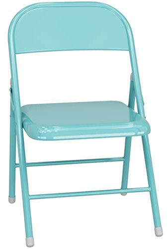 Balkon-Freizeit-Klappstuhl, Stabiler Eventstuhl Aus Karbonstahl, Einfacher Klappstuhl Für Schulwohnheim, Tragbarer Esszimmerstuhl Mit Rückenlehne(Blau)