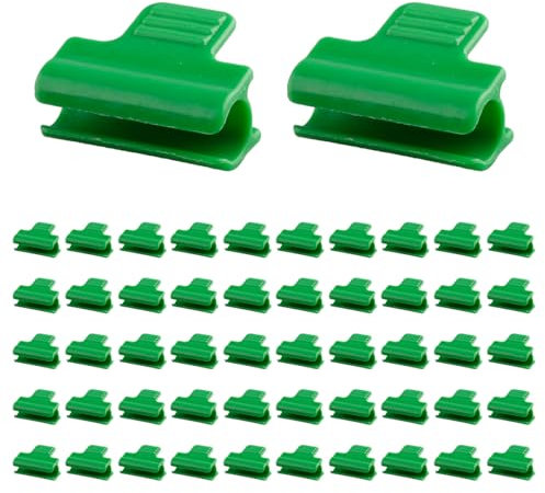 50PCS Greenhouse Clamps-GroveEss Plant Clips Film Row Cover Netting Tunnel Hoop Clips Garden Accessories for Fixing Plant Cover Greenhouse Plastic Sheeting Garden Net(11mm)