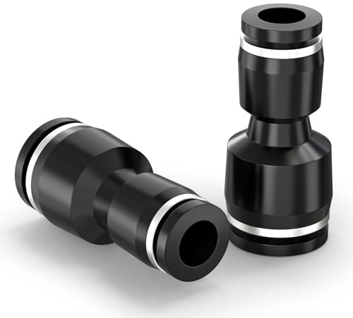 TAILONZ PNEUMATIC Reducción recta de 12 mm de diámetro exterior del tubo x 8 mm de diámetro exterior del tubo Racores de conexión a presión PG12-8 (paquete de 10)