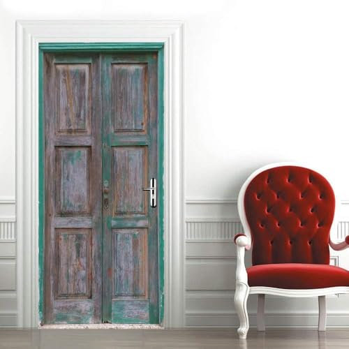 Türtapete Selbstklebend 95x215 cm Türfolie Selbstklebend Holztür Türaufkleber Türposter Vintage-Holz Türsticker Fototapete 3D Effekt für Schlafzimmer Wohnzimmer Küche 243A