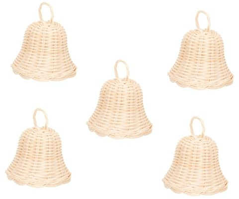 RORPOIR 5stücke Xmas Tree Handmade Bell Pendant Handgefertigter Wanddekor Für Weihnachten Für Festliche Feiern Dekoration Kinderzimmer Und Stimmungsvolle Weihnachtsatmosphäre