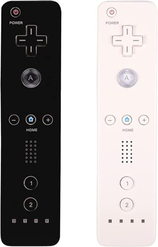 AUFGLO Wii Controller 2 Pack Telecomando Wii u con custodia in silicone e cinturino da polso (nero+bianco)