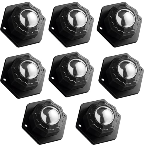 8 Pack Self Adhesive Caster Wheels, Swivel Wheels for Furniture, Load Capacity 30 LBS Per Caster Wheels 1 Inch, Low Profile Paste Universal for Storage Box, Small Appliance Storage Bins (8)