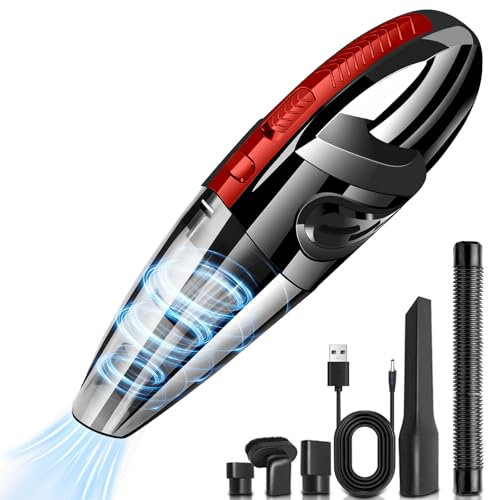 Portable Handheld Vacuum Cleaner Car Hoover 120W 4000Pa Mini Hoover Built in Rechargeable Lithium Battery Suitable for Cleaning Multiple Scenarios such as Cars,Homes,Office