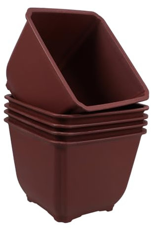 Sosoport 5piezas Maceta Hidropónica Jardinera Cuadrada para Exterior Macetero de Plástico para Plantas Macetas de Barro para Orquídeas