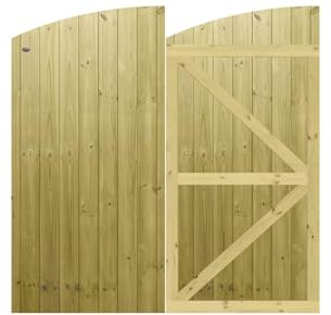 Premier Garden Supplies Made to Measure Tongue & Groove Fully Framed Arch Top Driveway Gates for Measurements Height 5ft - 6ft (150-180cm) x Width: <6ft (183cm)