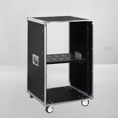 YQMHEZ 1-5-stufiger HiFi Rack, mehrlagiger bodenstehender Audio Rack HiFi Regal, Netzwerk-Server-Rack mit offenem Rahmen, mit Lenkrollen, Stereoschrank(Silver,1 Tier)
