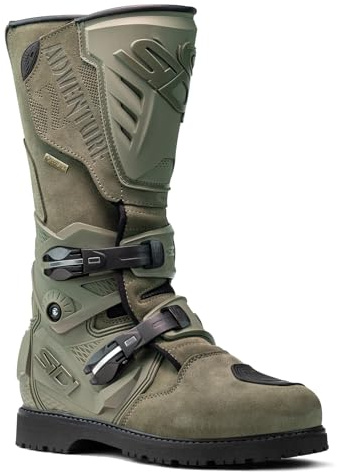 SIDI | Touring motorcykelstövlar, professionella motocross-stövlar för män ADVENTURE 2 GORE-TEX, mikrojusterbara och utbytbara spännen, flexsystem, kardborreband, Militärt, 45 EU