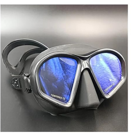 Dykmasker Spegelfärg Lins Dykmask Dykmasker Snorkelset Anti-dimglasögon Glasögon Simning dykset(Black5)