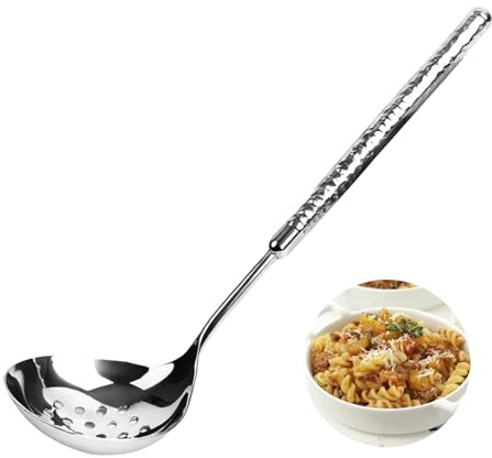 Schöpflöffel 2er Set, 20 cm Tafelsuppenlöffel Sauciere Schöpfkelle Edelstahl Suppenlöffel Portionsschöpfer Tischlöffel, Spülmaschinenfest Suppenkellen (Schlitz Servierlöffel 24x7CM)