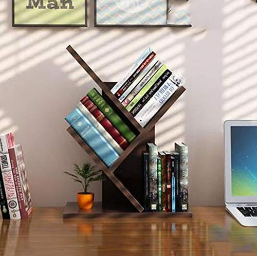 Kreatives Bücherregal aus Holz, Schreibtisch-Organizer mit 3 Ebenen, Schreibtischzubehör für Bürobedarf, schwarzes Walnussholz-Finish