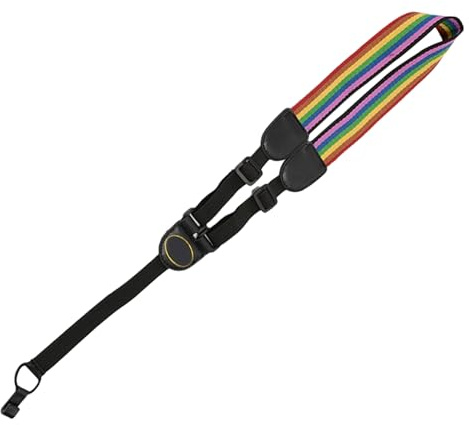 Regenbogen Ukulelengurt Verstellbarer Ersatzgurt für Musiker | Polyester, für E-gitarre und Bass, Dezentes Musterdesign, 1 Stück, Geeignet zu Geburtstag und Valentinstag