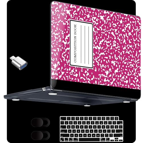 MEEgoodo Schutzhülle für MacBook Air 15 Zoll (M4/M3/M2) 2025 2024 2023, Cover Fit Modell (A3241/A3114/A2941) für 15,3 Zoll Laptop, transparente Schale mit TPU-Tastatur und Webcam-Abdeckung, rosarotes