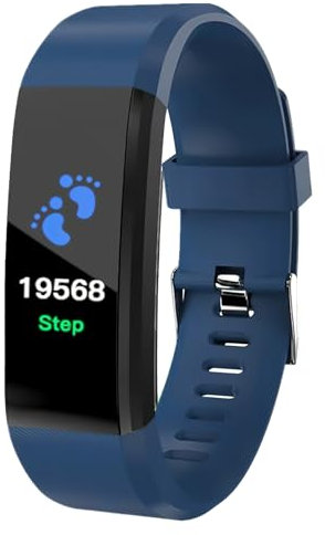 Fitness Activity Tracker Watch with Heart Rate Blood Pressure Sleep Monitor Running Step Calorie Ip67 Waterproof Pedometer Step Counter for Women Men Sports Watch for Android iOS Phones (Blue)
