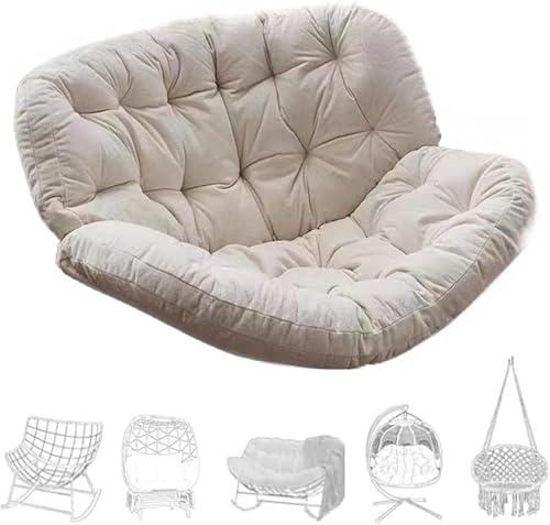 MCNDSI Schaukelstuhl Auflage Wasserdicht Nur Kissen Rattan Wohnzimmer, Bequemer Schaukelsessel Kissen Outdoor Indoor, Papasansessel Kissen Auflage Doppelt Für Garten, Terrasse(F4)