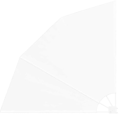 vidaXL Pantalla de privacidad para balcón Blanca 140 x 140 cm. Sombra Plegable para Exteriores. Resistente a los Rayos UV. Estructura de Acero con Recubrimiento en Polvo. Forma de Abanico. Colapsabl