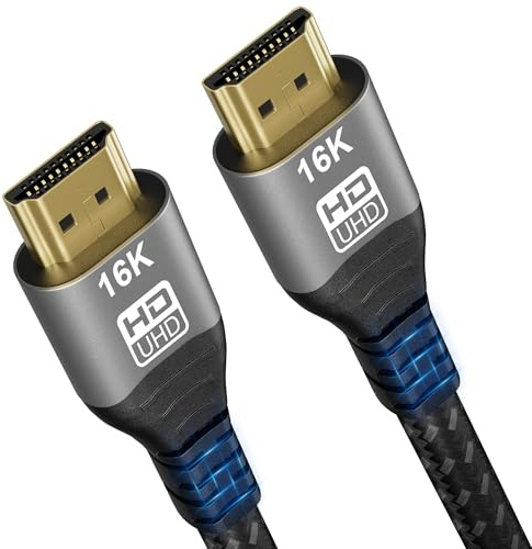 CAKOBLE HDMI 2.2 Kabel 2m, 96Gbps Ultra-High-Speed, 16K@60Hz,12K/10K @120Hz,8K@240Hz,4K@480Hz, eARC, HDR10+, Dolby Atmos/Vision, HDCP 2.3, für hdmi 2.1 kabel PS5, Xbox, Soundbar, Fire TV, Laptop, HDTV