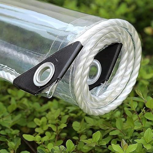 PIPRE 0.8m x 1.1m Plane Transparent mit Ösen Durchsichtige Plane Wasserdicht Abdeckplane, 450g/m² Abdeckplane Klare Abdeckfolie Windschutz Terrasse für Außenbereich
