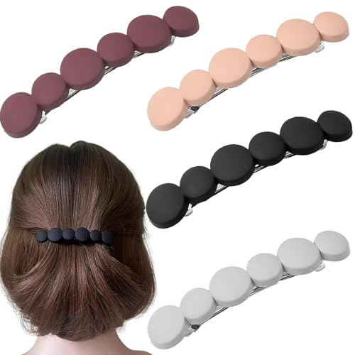 LEOUEANR Lot de 4 pinces à cheveux pour femme avec cheveux fins, petites pinces à cheveux françaises pour femmes et filles, parfaites pour un usage quotidien et des occasions spéciales
