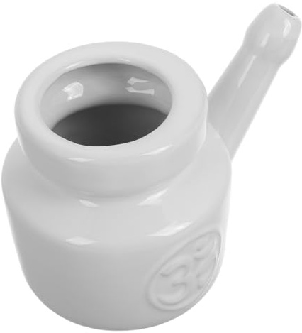 Mikinona Limpiador Nasal de Cerámica para Yoga Capacidad de 350ml, Botella Segura y Suave para Limpieza Profunda durante Cambios Estacionales