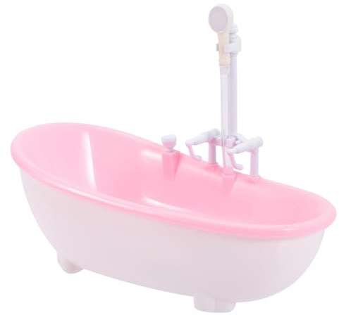 ORFOFE Miniatur Puppenbadewanne mit Elektrischem Wasserspritzer Robustes Badespielzeug für Handliches Design für Fantasievolles Rollenspiel und Kreative Micro landschaften frei