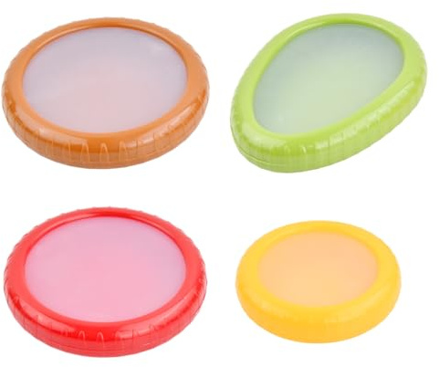 4 Pezzi Contenitori per Frutta e Verdura, Scatola Silicone per Conservazione Alimenti, Riutilizzabili per Frigorifero, Adatti per Avocado, Limone, Cipolla, Pomodoro, Design Pratico Antiossidazione